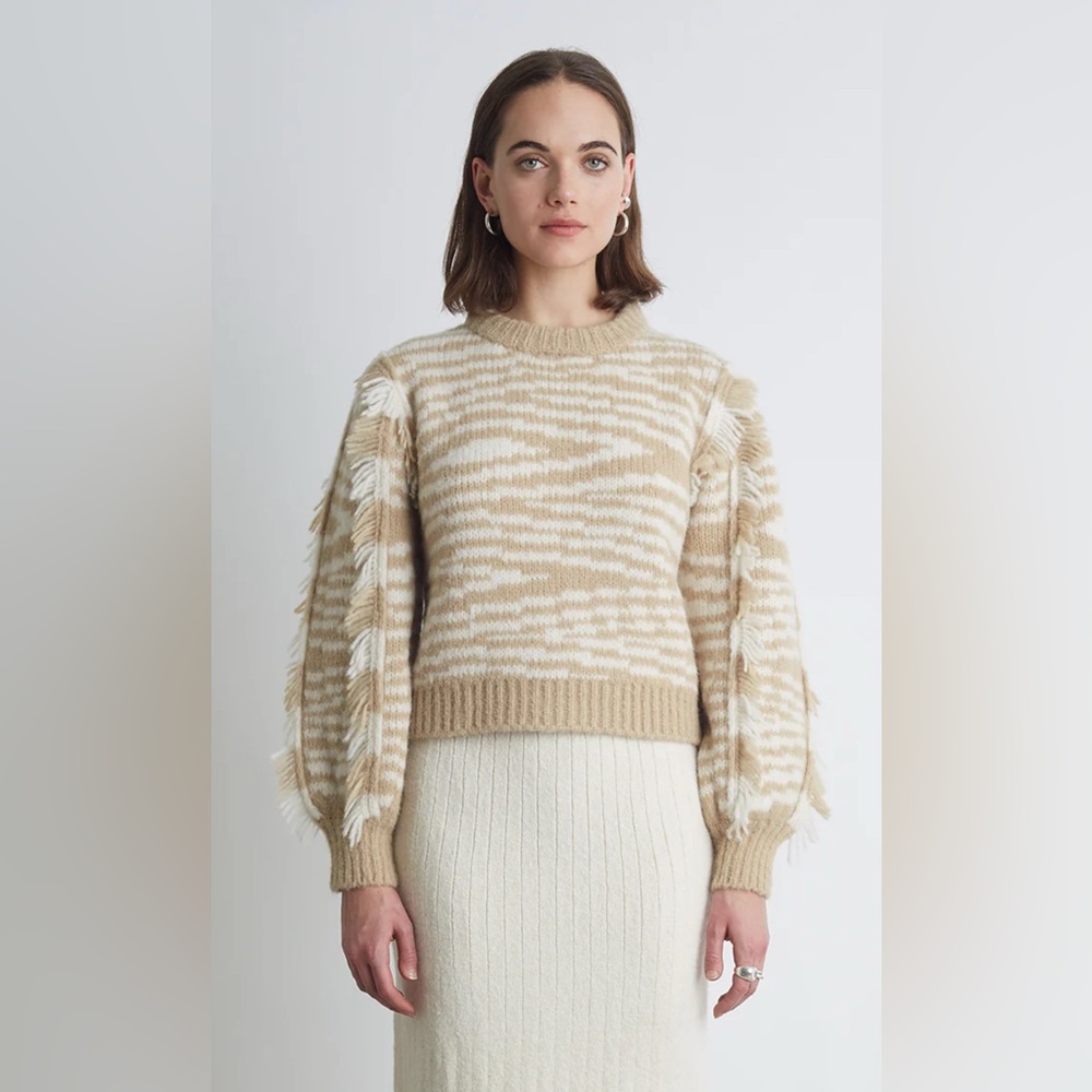 Eleven Six Jemi Sweater in Ivory & Pale Camel size XS/S